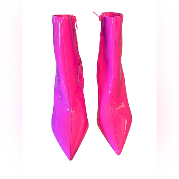 INC International Concepts NWT “ Stunning Barbie “ Hot Pink Heeled Boots (SH114) - Picture 3 of 10